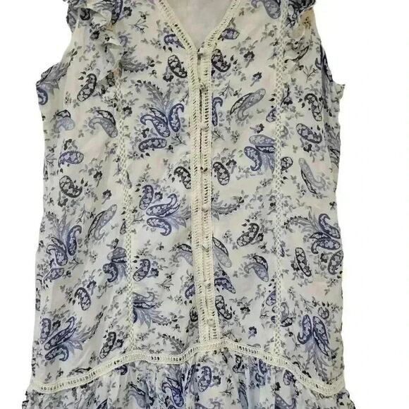 Lucky Women's Ivory & Navy Cotton/Rayon Floral Lined Sundress - Picture 3 of 14
